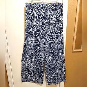 🌺 Like New Charter Club Navy/White Pallazo Pants
